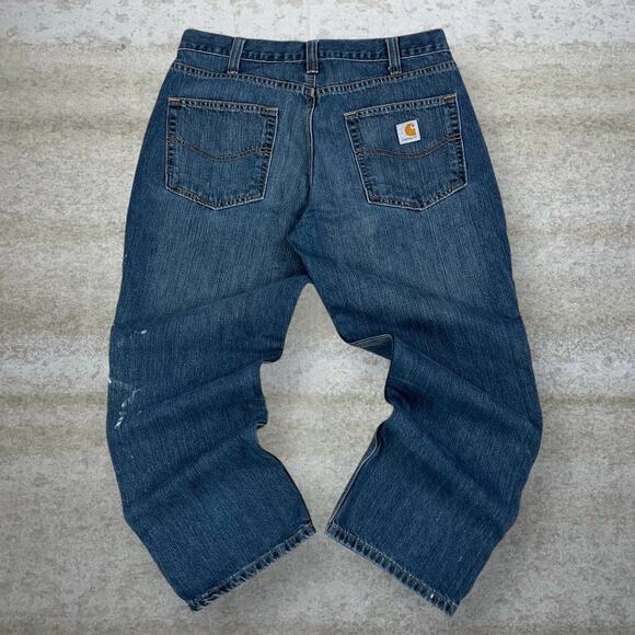 Vintage Carhartt Jeans Relaxed Fit Dark Wash Denim 90s - Picture 1 of 8